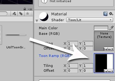 A very sharp gradient as a toon ramp.